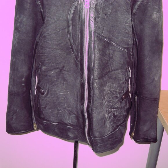 Banana Republic Size  XXL Genuine Fur Shearling Squadron Flight Jacket New w Tag - Picture 8 of 12